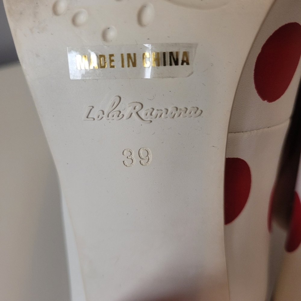 Lola Ramona Red And White Polka Dot Heels, VGUC, Size 39 - Picture 11 of 11